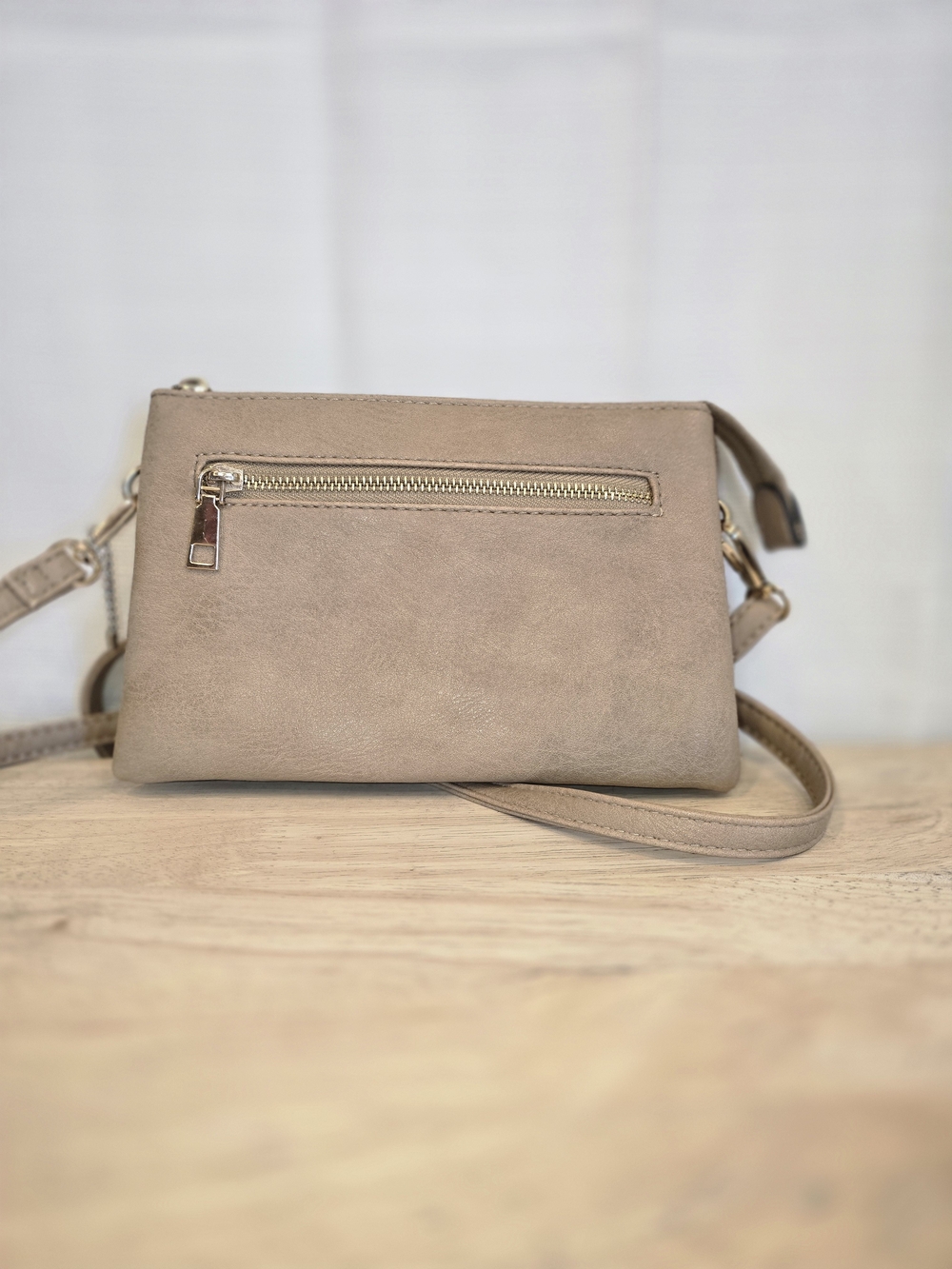 Minimalist Taupe Crossbody Bag - Sleek Everyday Style